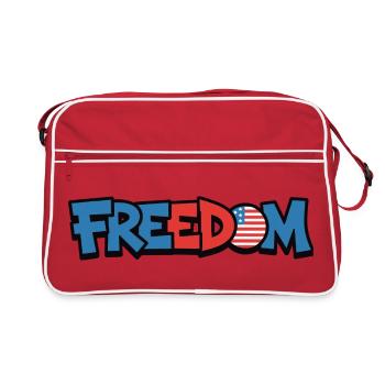 Freedom Typography Statement Design - Retro Bag - red/white - Front