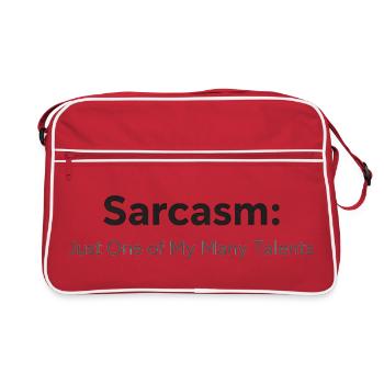 Sarcasme, ce n’est qu’un de mes nombreux talents, Spruch - Sac Retro - rouge/blanc - Devant