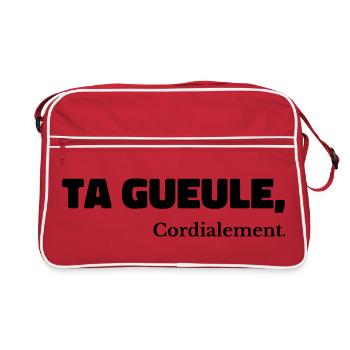 Ta Gueule Cordialement Phrase Drôle - Sac Retro - rouge/blanc - Devant