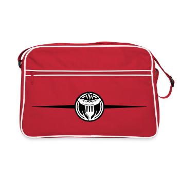 Wurst Bratwurst Symbol - Retro Tasche - Rot/Weiß - Vorne