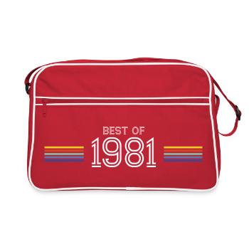 T-shirt cadeau drôle Best of 1981 - Sac Retro - rouge/blanc - Devant
