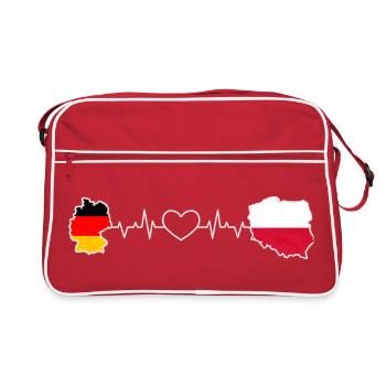 Le battement de cœur de l’Allemagne et de la Pologne - Sac Retro - rouge/blanc - Devant