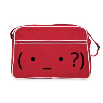 Confused Emote (・_・?) Question mark - Retro Bag - red/white - Front
