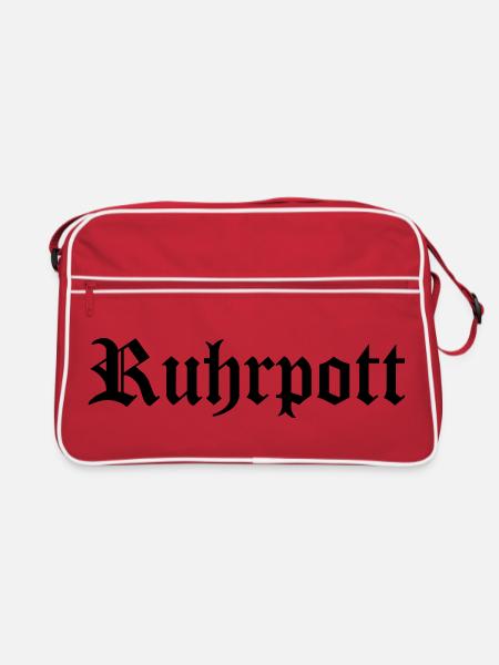 Lettrage Ruhrpott - Sac Retro - rouge/blanc - Devant
