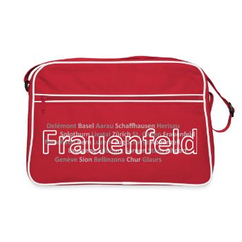 Schweizer Städte Frauenfeld - Retro Tasche - Rot/Weiß - Vorne