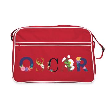 Le nom d’OSCAR décoré de fleurs - Sac Retro - rouge/blanc - Devant