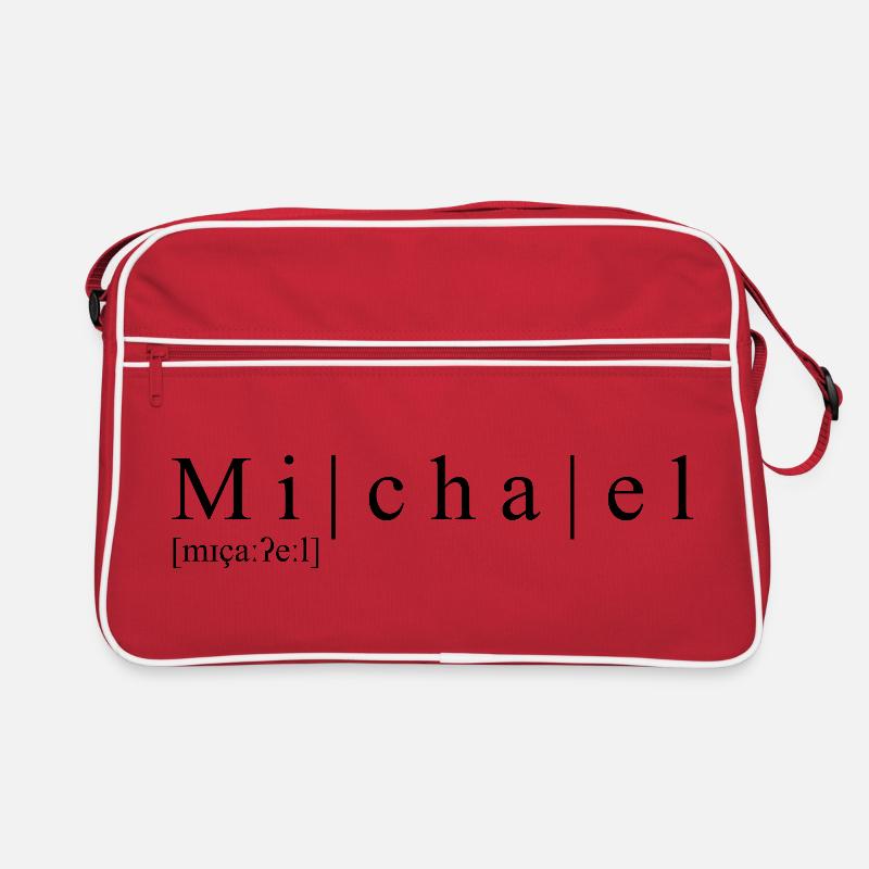 Name abstrakt Typografisch Weiß Michael Retro Tasche