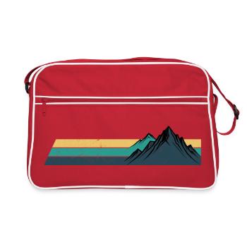 Retro Mountain Sunset Stripes - Retro Bag - red/white - Front