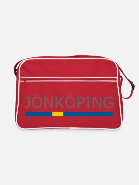 Drapeau de la Suède - Jönköping - Sverige - Schweden - Sac Retro - rouge/blanc - Devant
