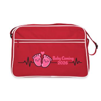 Maman 2026 Heartbeat Future Mother 2026 - Sac Retro - rouge/blanc - Devant