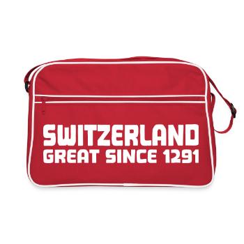 Switzerland - Great Since 1291 - Schweiz - Schwiiz - Retro Tasche - Rot/Weiß - Vorne