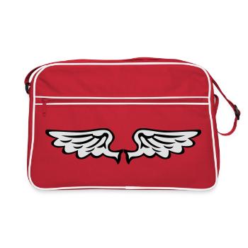 flügel engelsflügel wings seraph fallen angel - Retro Bag - red/white - Front