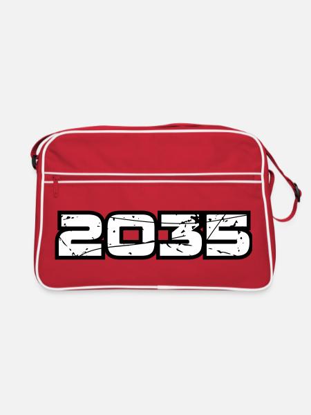2035 - Retro Tasche - Rot/Weiß - Vorne