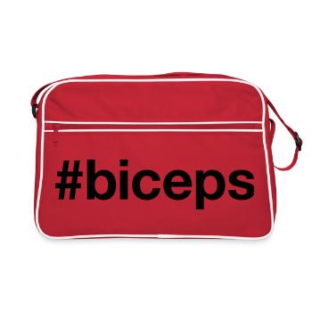 BICEPS Biceps Hashtag Muscle Training Dumbbell Gym - Retro Bag - red/white - Front