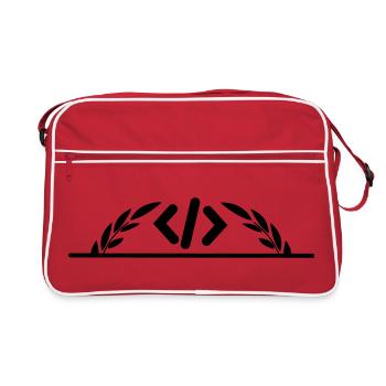 Code logo in half laurel wreath - Retro Bag - red/white - Front