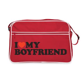 J’aime ma chemise coeur de petit ami - Sac Retro - rouge/blanc - Devant