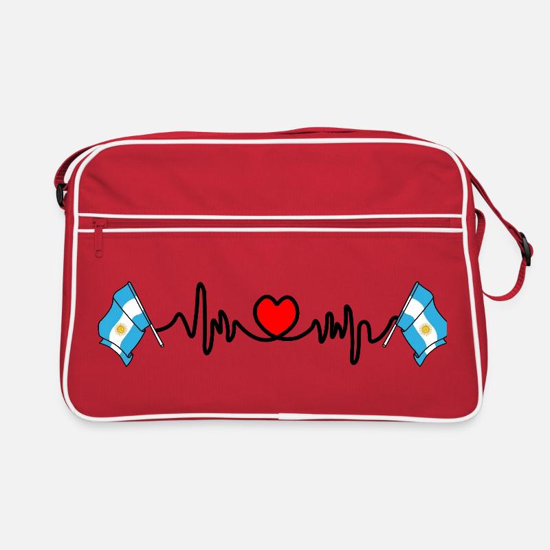 Cardio coeur avec drapeau Argentine Sac Retro