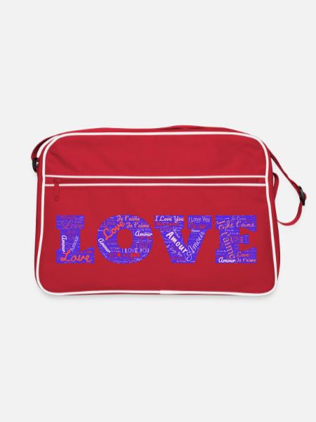LIEBE - Retro Tasche - Rot/Weiß