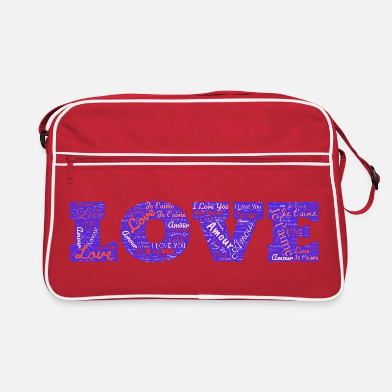 LIEBE - Retro Tasche - Rot/Weiß