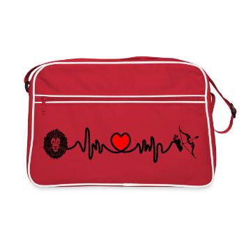 Fréquence cardiaque cardio Lion Sagittaire - Sac Retro - rouge/blanc - Devant