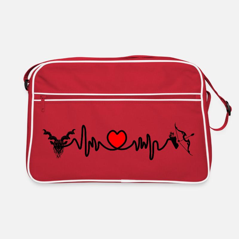 Fréquence cardiaque cardio Capricorne Sagittaire - Sac Retro - rouge/blanc