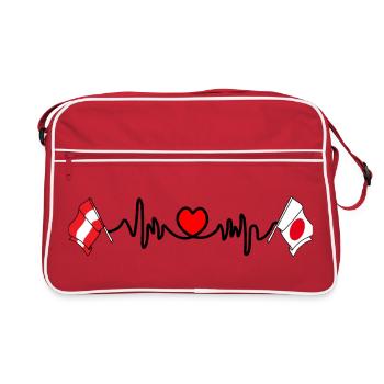 Cardio cardiaque Drapeau Autriche, drapeau Japon - Sac Retro - rouge/blanc - Devant