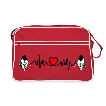 Cardio de fréquence cardiaque pour les Grisons en Suisse - Sac Retro - rouge/blanc - Devant