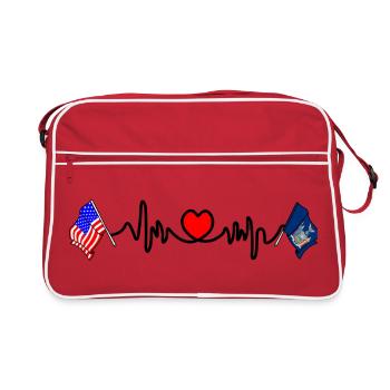 Cardio heart avec drapeau des États-Unis et drapeau de New York - Sac Retro - rouge/blanc - Devant