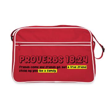 Design chrétien abstrait vibrant - Sac Retro - rouge/blanc - Devant