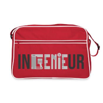 Ingénieur GÉNIE - Génie mécanique drôle - Sac Retro - rouge/blanc - Devant