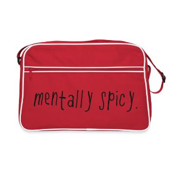Mentally Spicy Minimal Statement Saying - Retro Bag - red/white - Front