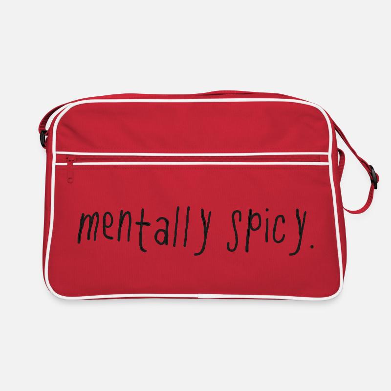 Mentally Spicy Minimal Statement Spruch Retro Tasche