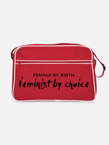 female by birth – feminist by choice - Retro Bag - red/white - Front