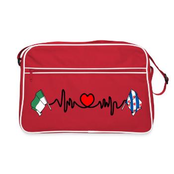 Vlieland & Friesland Heartbeat - Sac Retro - rouge/blanc - Devant