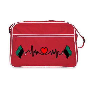 Texel Heartbeat – La fierté de l’île - Sac Retro - rouge/blanc - Devant