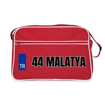 44 Malatya Kennzeichen | Türkisches Kennzeichen - Retro Tasche - Rot/Weiß - Vorne