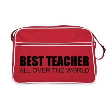 meilleur professeur du monde entier - Sac Retro - rouge/blanc - Devant