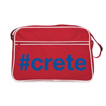 CRETE Kreta Greece Griechenland Hashtag - Retro Tasche - Rot/Weiß - Vorne