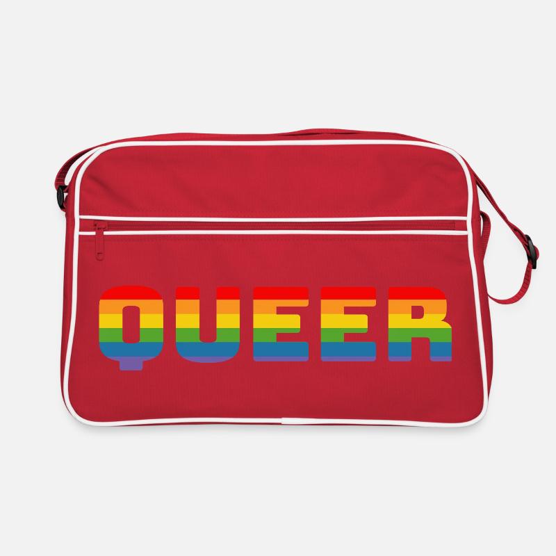 Rainbow queer LGBT CSD Shirt lgbtqi queer - Retro Bag - red/white