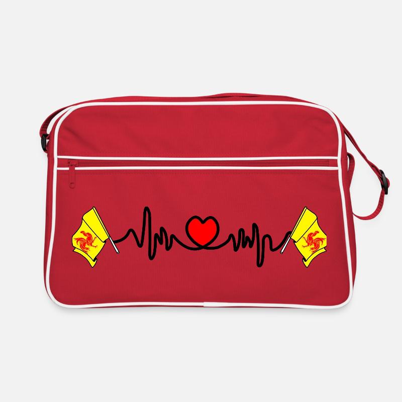 Herzfrequenz-Cardio für Wallonien Belgien Retro Tasche