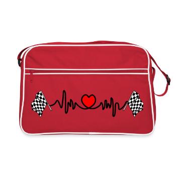 Fréquence cardiaque départ arrivée drapeau cardio pour la course - Sac Retro - rouge/blanc - Devant
