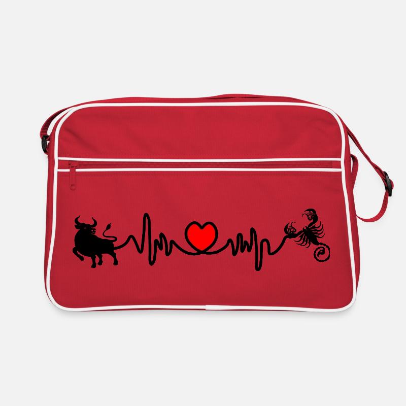 Herzfrequenz Cardio Stier Skorpion Retro Tasche