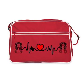 Fréquence cardiaque cardio Vierge Vierge - Sac Retro - rouge/blanc - Devant