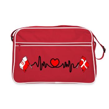 Cardio heart Drapeau Pologne, drapeau Danemark - Sac Retro - rouge/blanc - Devant