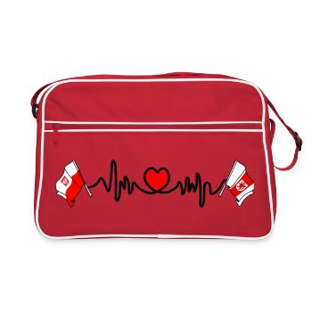 Cardio cardio drapeau Pologne, Poméranie occidentale - Sac Retro - rouge/blanc - Devant