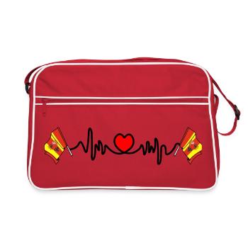Cardio de fréquence cardiaque pour Lodz - Sac Retro - rouge/blanc - Devant