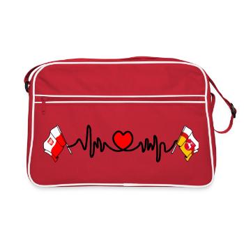 Cardio heart Drapeau Pologne, drapeau Lubin - Sac Retro - rouge/blanc - Devant