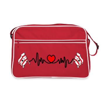 Cardio de fréquence cardiaque pour la province de Drenthe - Sac Retro - rouge/blanc - Devant
