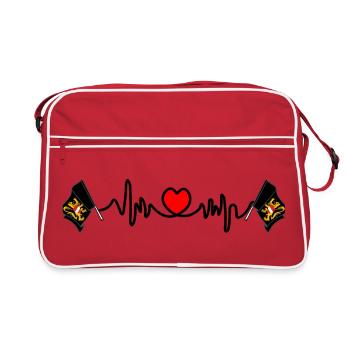 Fréquence cardiaque cardio Brabant Flamand Belgique - Sac Retro - rouge/blanc - Devant