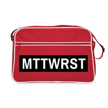MTTWRST Typo Black Reverse - Retro Tasche - Rot/Weiß - Vorne